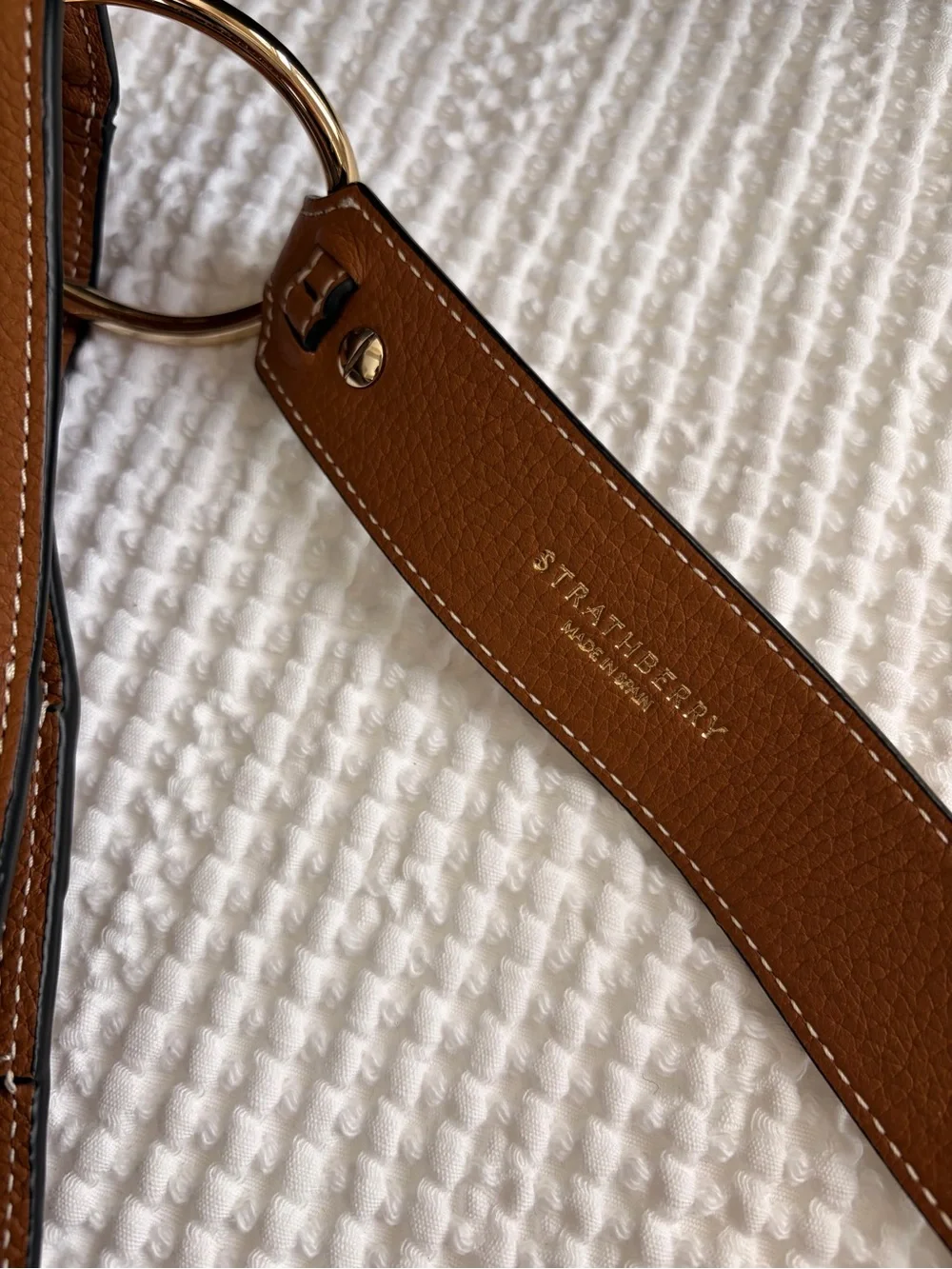 Strathberry Lana Large Hobo Grain Leather Tan Shoulder Bag Like New
